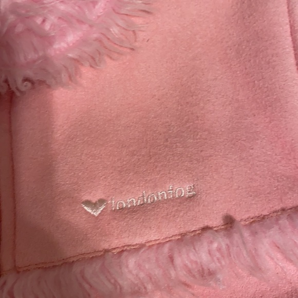 Londonfog Girls pink suede and fur zip up jacket size small/4 - Picture 4 of 4